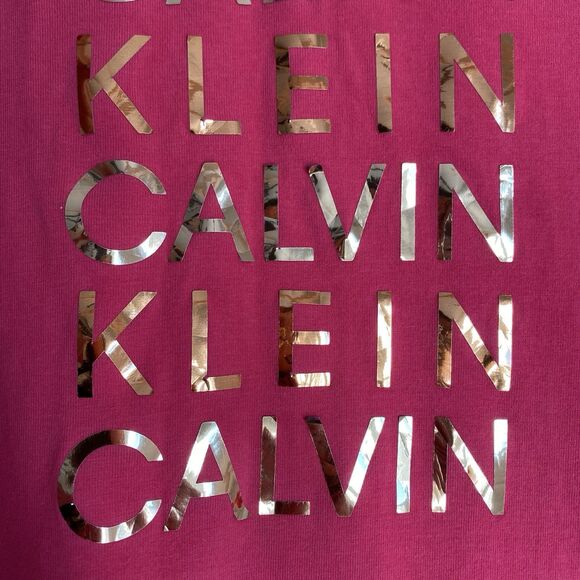 Calvin Klein Hooded Sweatshirt Dress 2X Pink Short Sleeve Relaxed - Picture 7 of 7